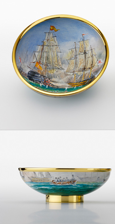 Elliot Hall Enamels 1805 HMS Conqueror