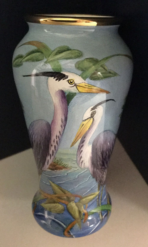 Moorcroft Enamels The Heron Vase